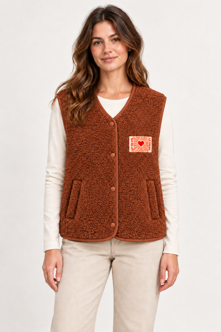 Teddyweste mit Herz-Patch