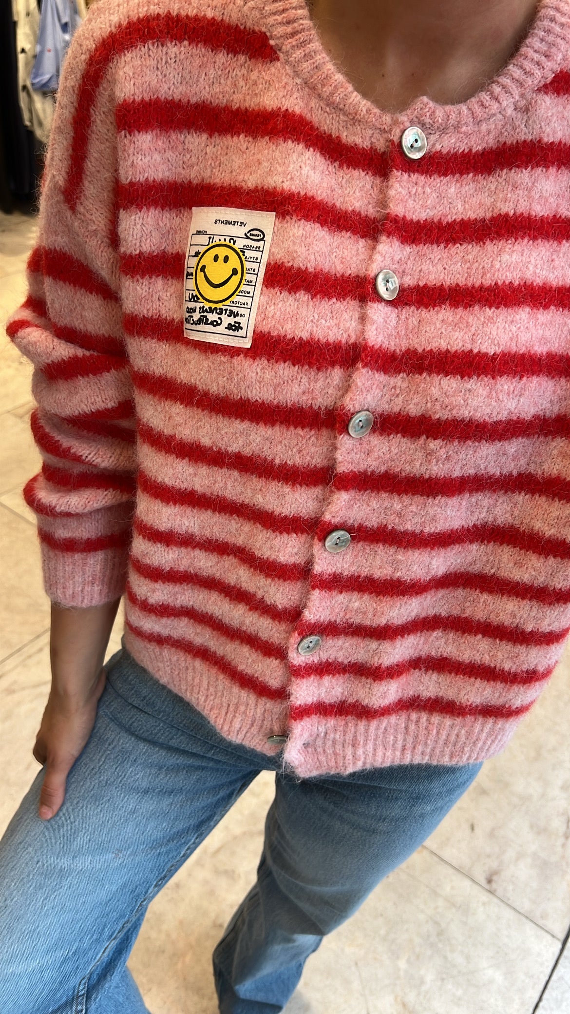 Cardigan Smiley Pink/Rot