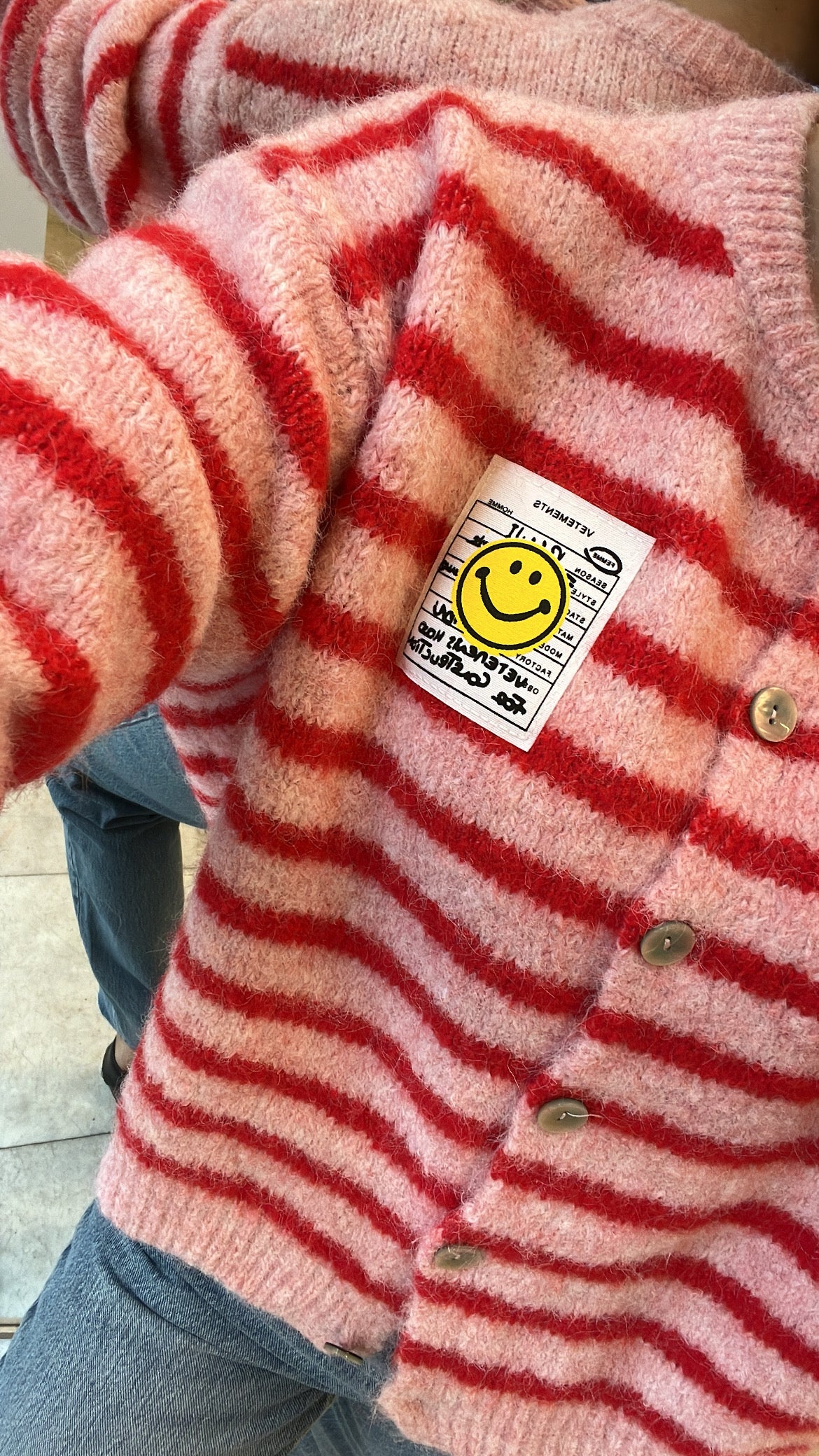 Cardigan Smiley Pink/Rot