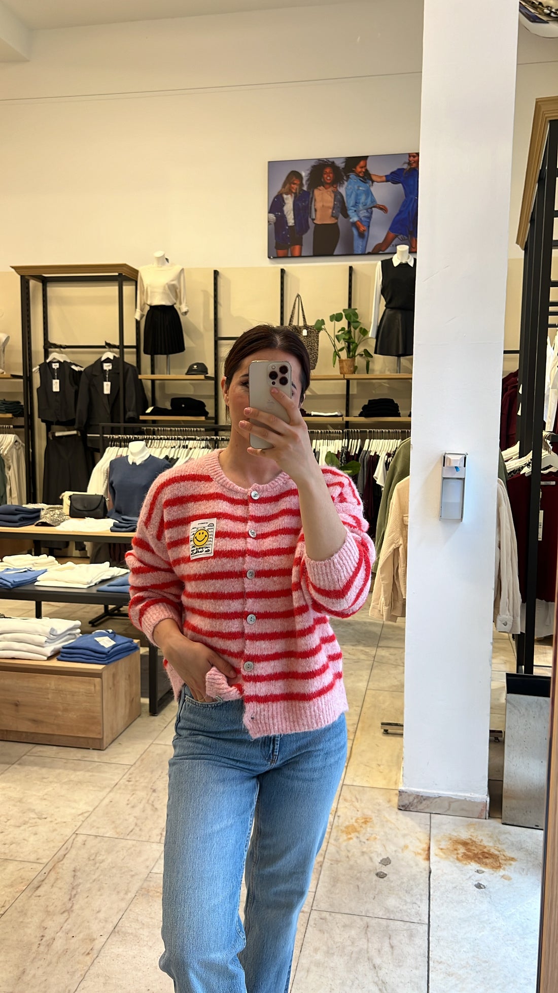 Cardigan Smiley Pink/Rot